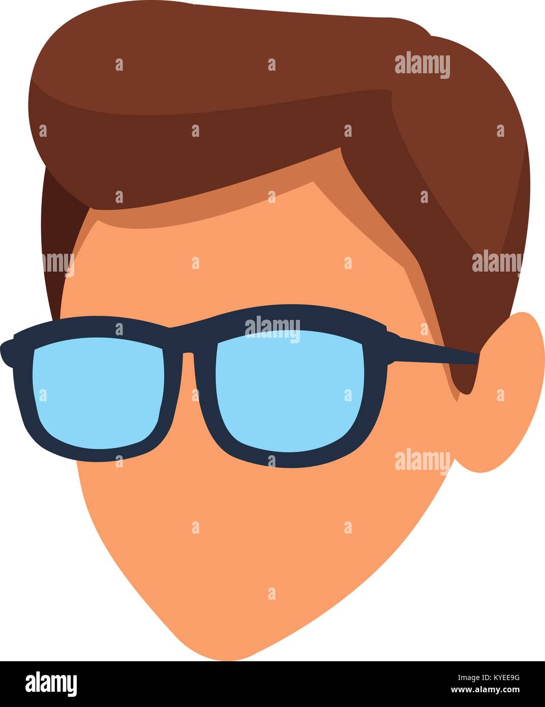 Homme sans visage avec des lunettes Illustration de Vecteur