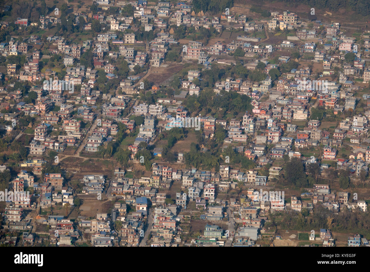 Voir des banlieues dans la gorge de Seti Gandaki à Pokhara, Népal Banque D'Images