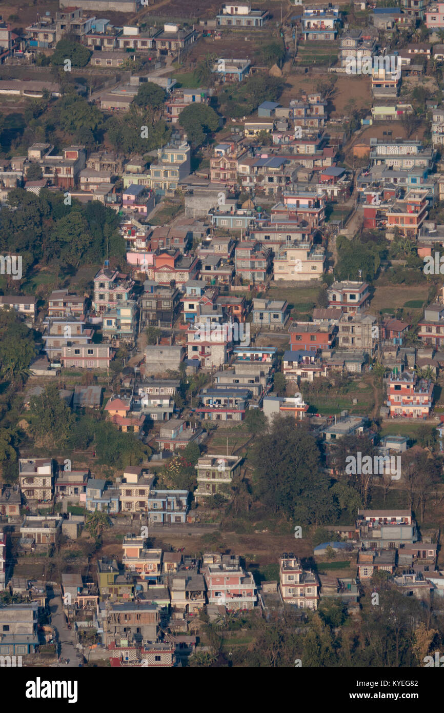 Voir des banlieues dans la gorge de Seti Gandaki à Pokhara, Népal Banque D'Images