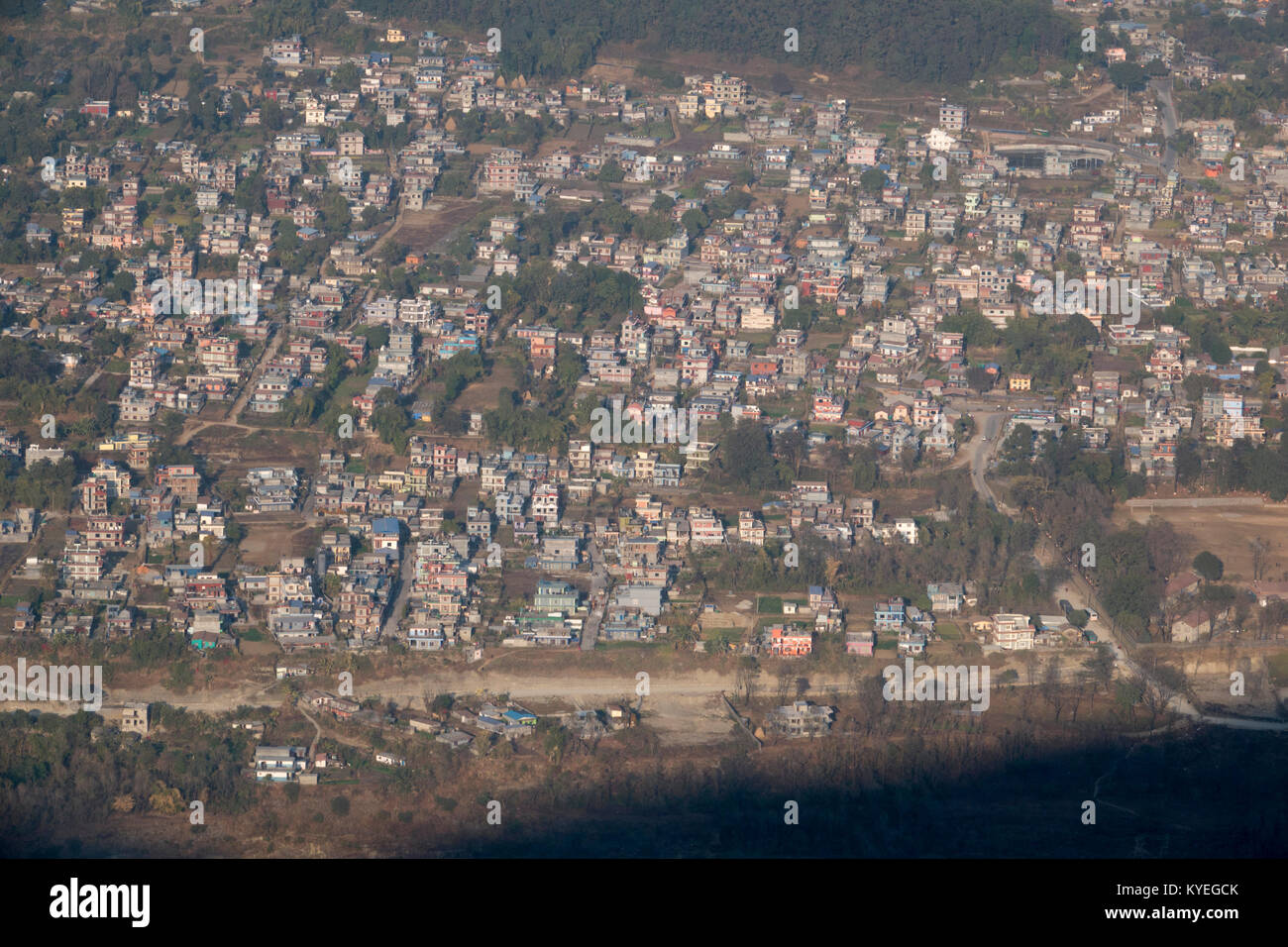 Voir des banlieues dans la gorge de Seti Gandaki à Pokhara, Népal Banque D'Images