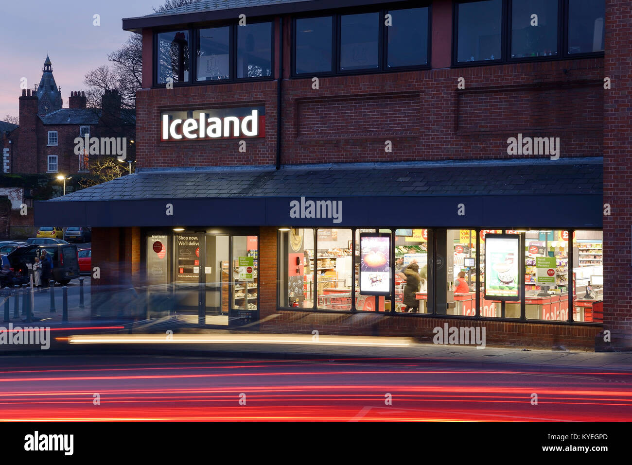 L'Islande boutique sur rue à Frodsham dans Chester city center UK Banque D'Images