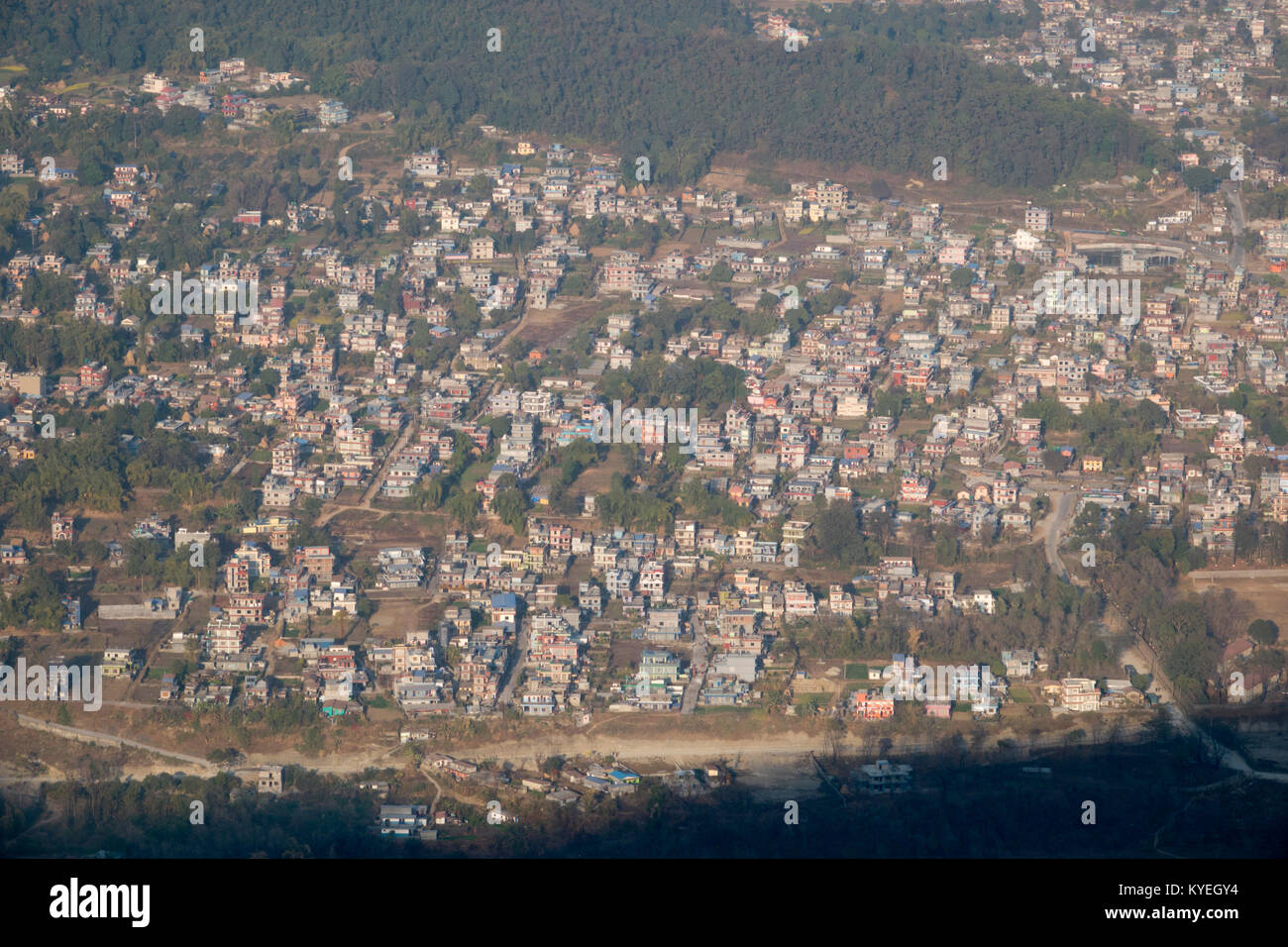 Voir des banlieues dans la gorge de Seti Gandaki à Pokhara, Népal Banque D'Images