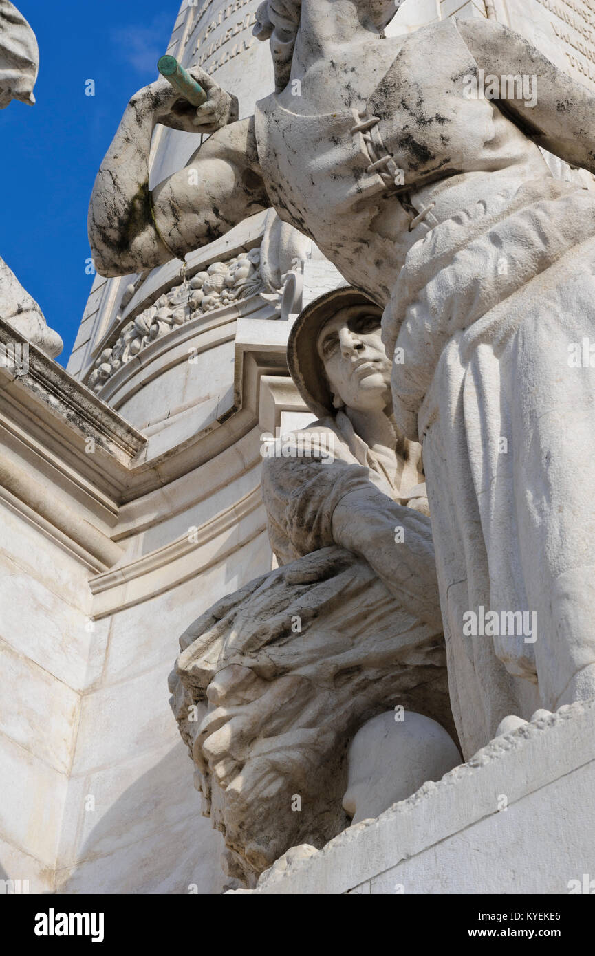 Monument de Sebastião José de Carvalho e Melo, 1er marquis de Pomba, construit entre 1917 et 1934 et créé par Adães Bermudes, António Couto Banque D'Images