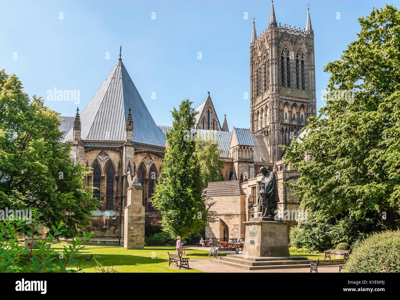 La cathédrale de Lincoln, dans la vieille ville, est une cathédrale anglicane historique de Lincoln, en Angleterre Banque D'Images