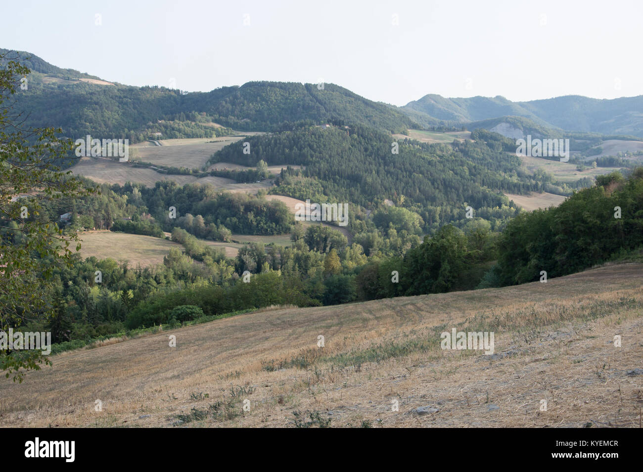 Paysage de la campagne italienne, panorama champs meadow Banque D'Images