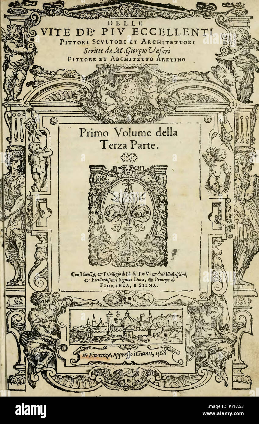 Vasari - Le vite de' piu eccellenti pittori, scultori et architettori, 3-1, 1568 (page 5) des cultures Banque D'Images