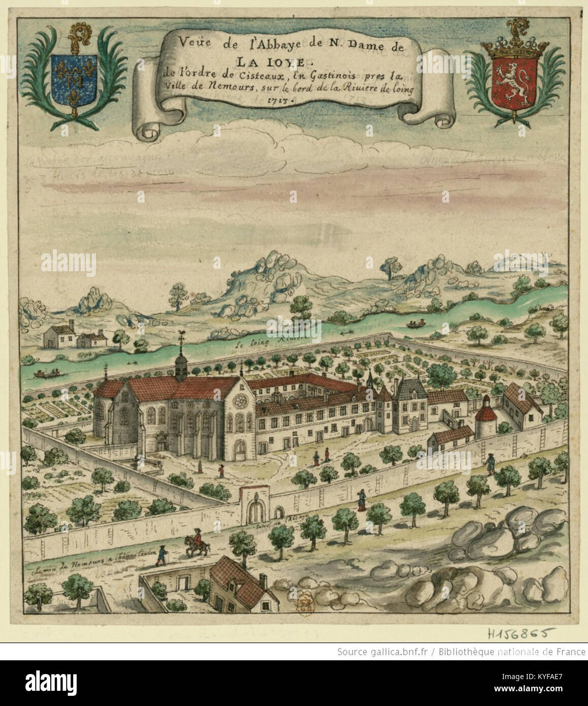 Veüe de l'abbaye de N. Dame de la Ioye Banque D'Images