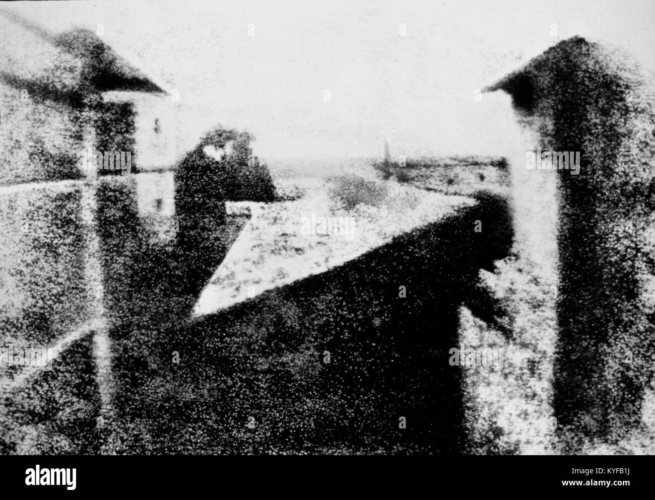 Vue de la fenêtre de l'hôtel Le Gras, Joseph Nicéphore Niépce Banque D'Images