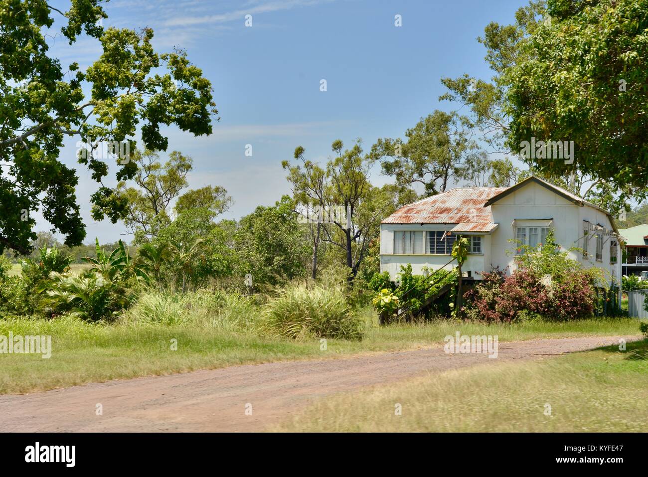 Vieille maison près de queenslander weatherboard Koumala, Queensland, Australie Banque D'Images