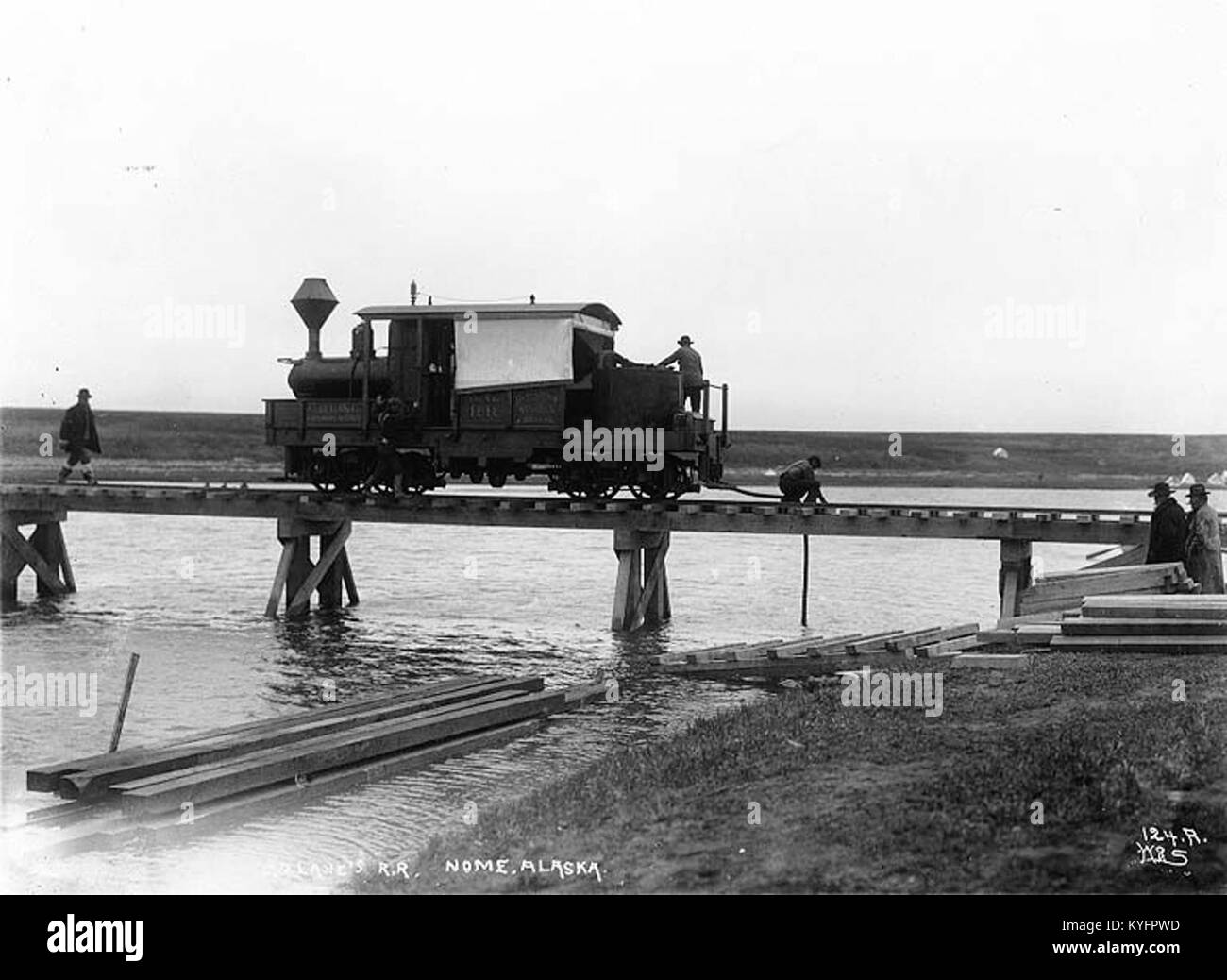 Chemin de fer de l'Oie Sauvage, aux environs de Nome, en Alaska, ca 1901 (HEGG 574) Banque D'Images