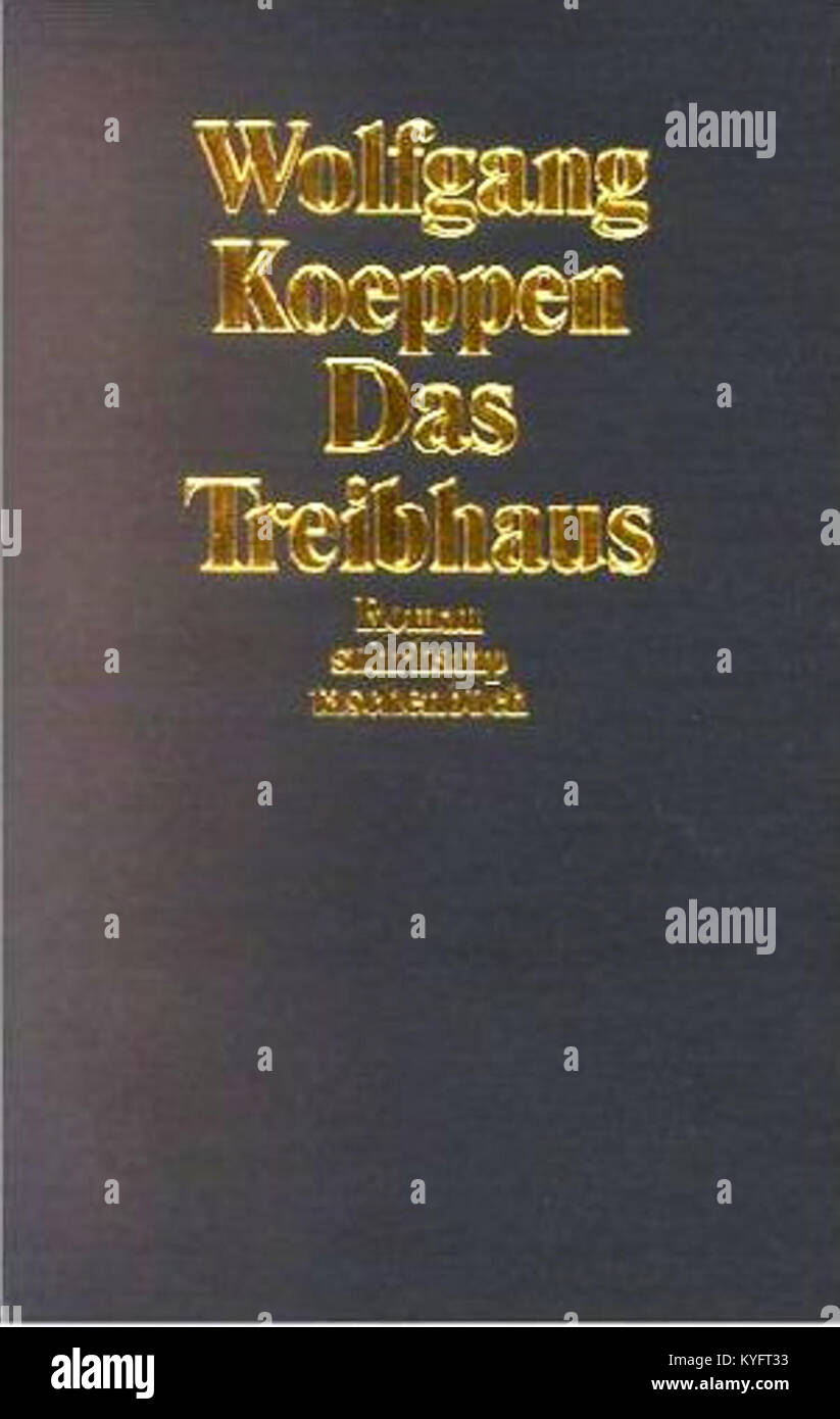 Première édition de Das Treibhaus, un roman de Wolfgang Koeppen datant de 1953, explorant la société allemande d'après-guerre et les thèmes existentiels de la littérature. Banque D'Images