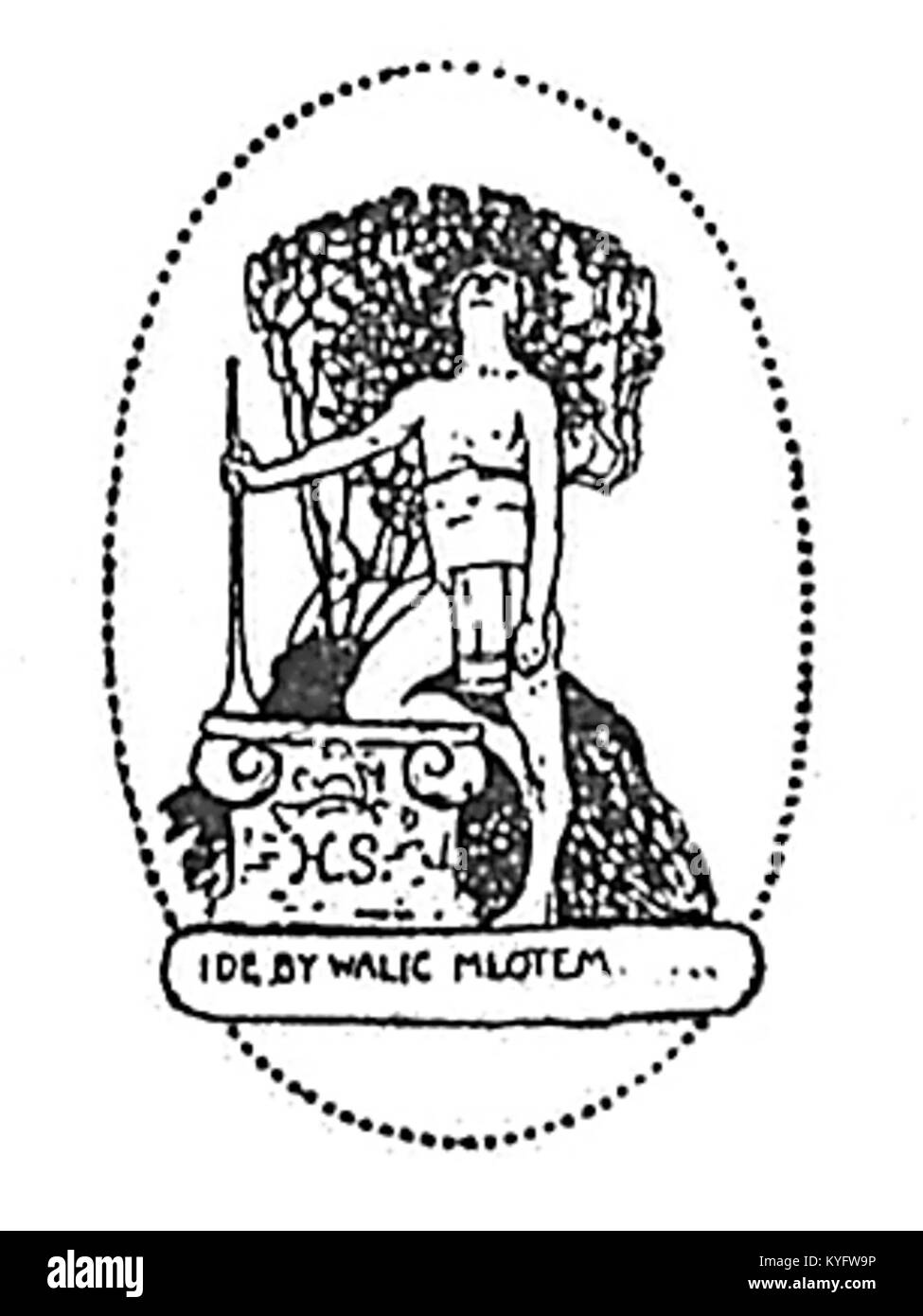 Le logo représente la maison d'édition 'Kultura i Sztuka' à Lwów (Lviv), illustrant l'identité d'une institution culturelle et littéraire polono-ukrainienne. Banque D'Images