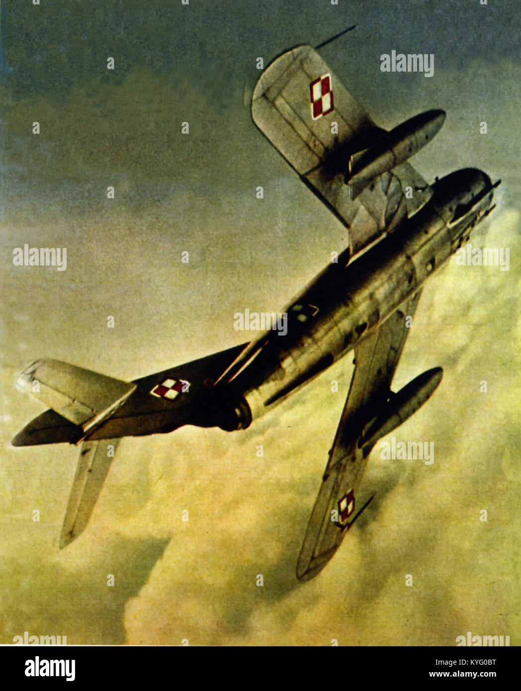 Un avion intercepteur polonais Lim-5 construit sous licence du MiG-17 soviétique par PZL Mielec en 1961, représentant la technologie aéronautique polonaise de l'époque de la Guerre froide. Banque D'Images