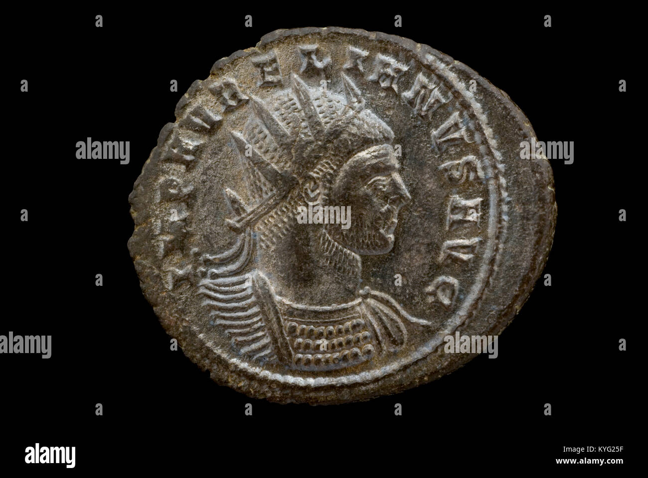 Pièce de monnaie romaine d'Aurélien Banque D'Images