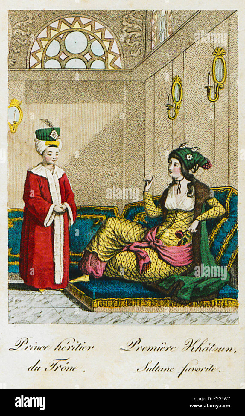 Le Prince héritier du trône Première Khâtoun, Sultane favorite - Castellan Antoine-laurent - 1812 Banque D'Images