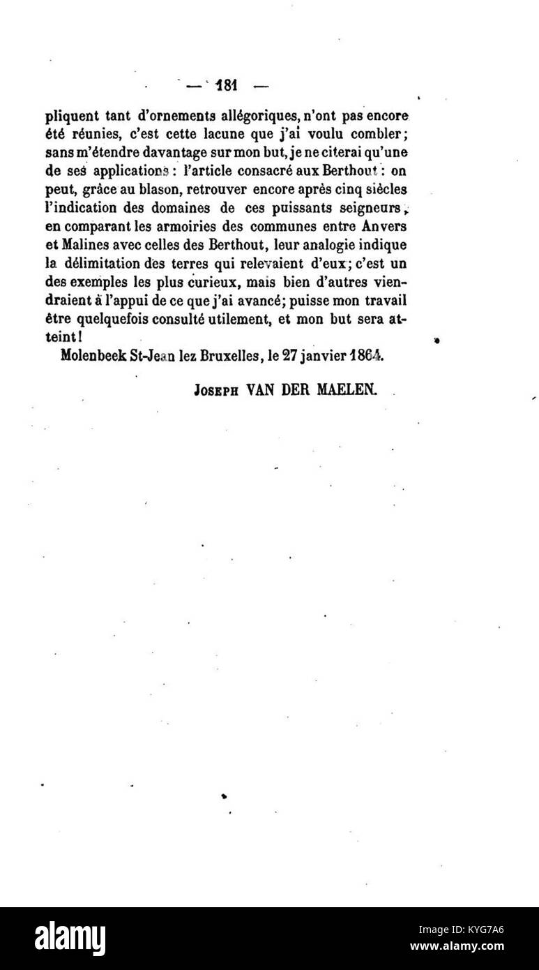 Page 181 tirée du premier volume des 'Publications de la société d'archéologie dans le duché de Limbourg', une revue archéologique du duché de Limbourg. Banque D'Images