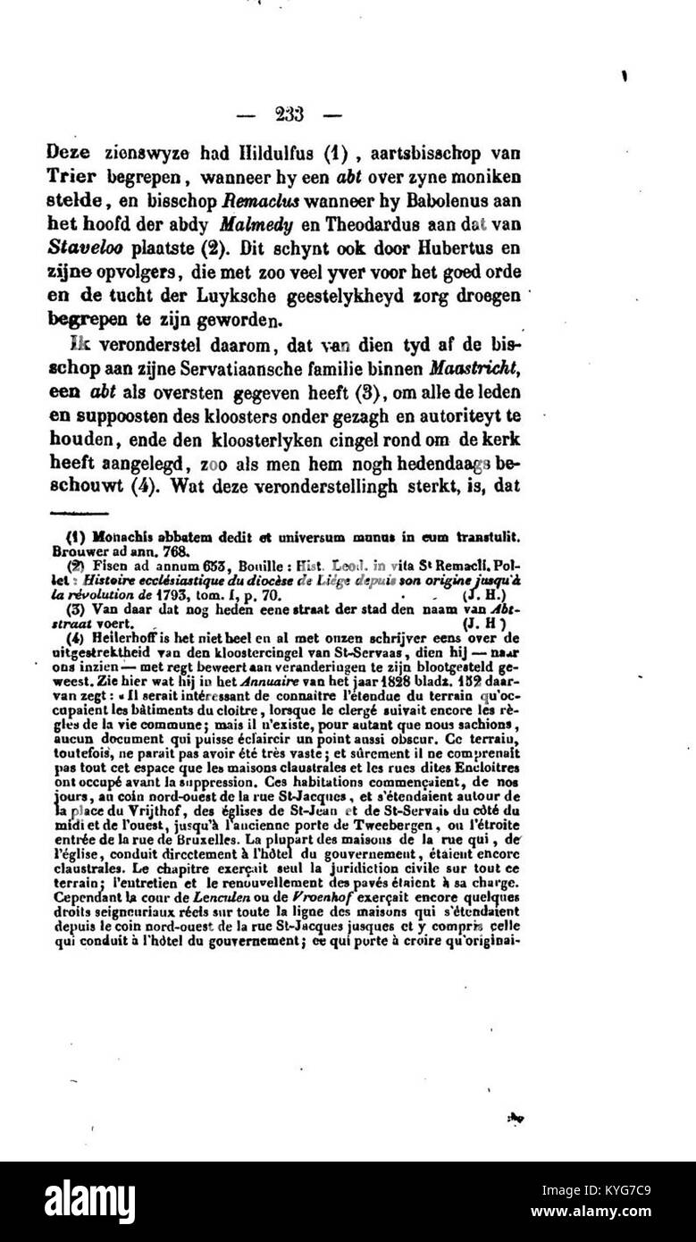 Page tirée du premier volume de 'Publications de la société d'archéologie dans le duché de Limbourg', présentant les recherches archéologiques et les études historiques dans la région du Limbourg. Banque D'Images