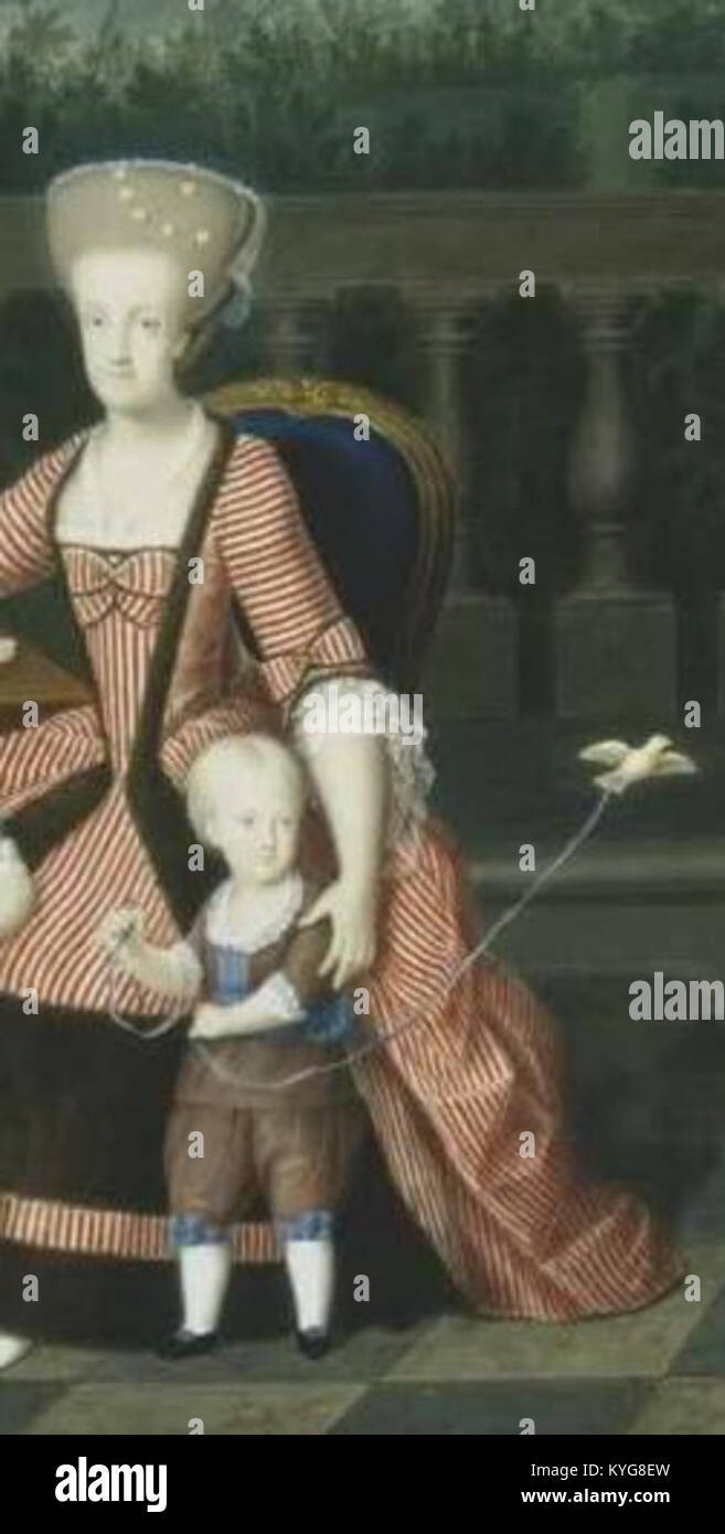 La reine Maria Carolina de Naples avec son fils Tito Prince Carlo, Duc de Calabre en 1775 par un peintre inconnu. Banque D'Images