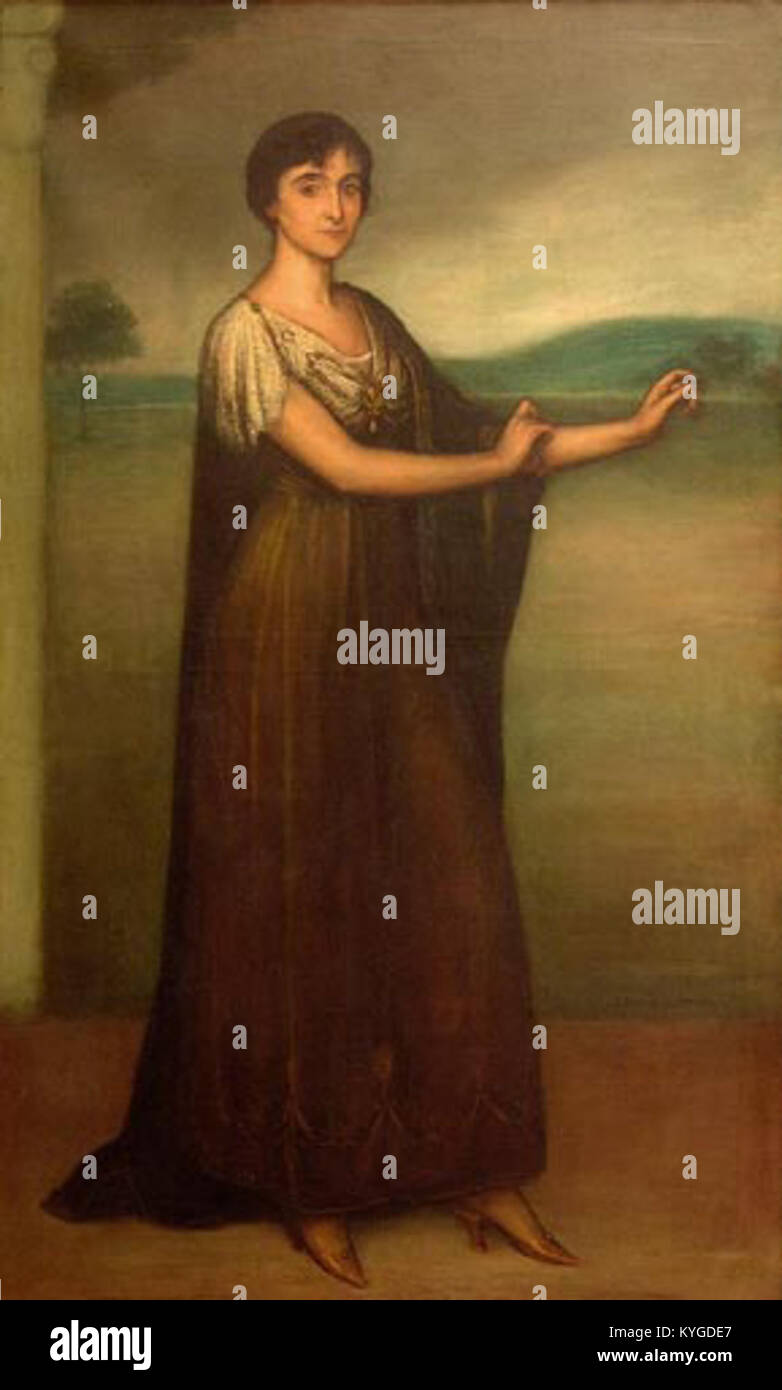Ce titre fait référence à un portrait de María Aguilar par l'artiste espagnol Julio Romero de Torres. La peinture est connue pour son intensité émotionnelle et sa représentation de la beauté et de la tradition espagnoles. Banque D'Images