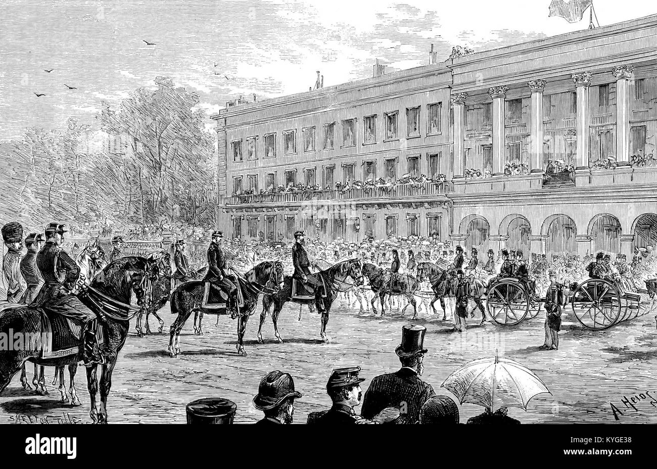 Cet article passe en revue la Garde civile et l'armée belges lors du 50e anniversaire de l'indépendance de la Belgique en 1880, mettant en évidence les rôles militaires et les célébrations nationales. Banque D'Images