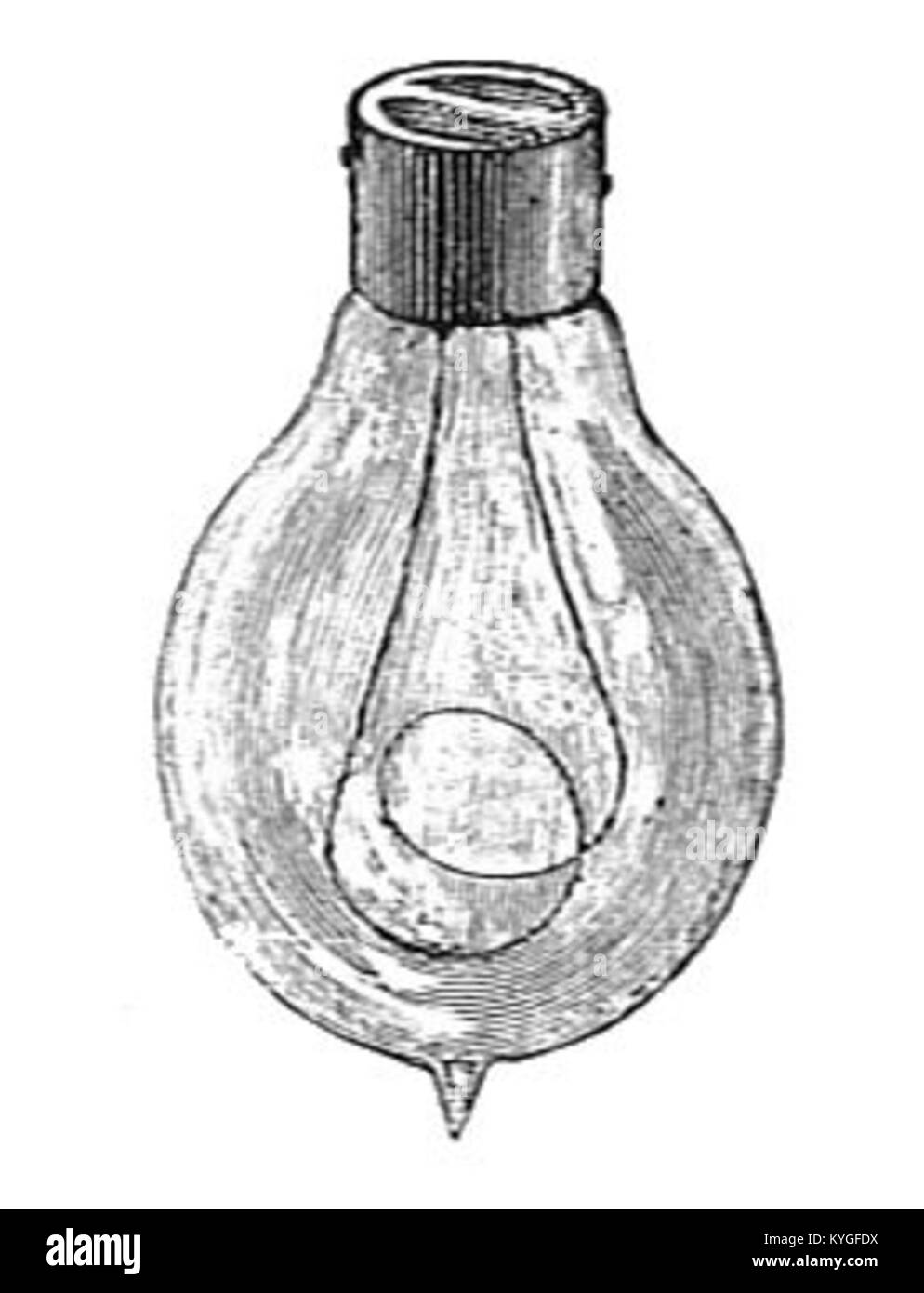 La lampe Robertson avec un culot en laiton, présentée dans « Forty Years of Electrical Progress », illustre les progrès réalisés dans les premières technologies d'éclairage électrique et la conception industrielle. Banque D'Images