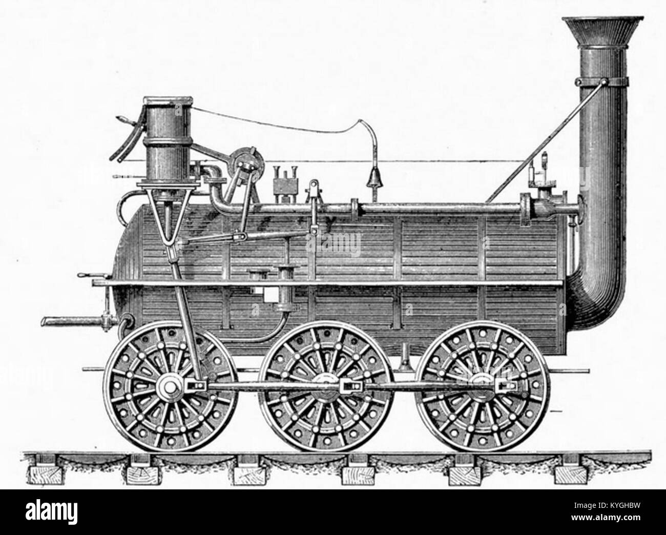 La locomotive Royal George du Stockton and Darlington Railway met en lumière les débuts de l'ingénierie ferroviaire, le transport du XIXe siècle et l'innovation industrielle. Banque D'Images