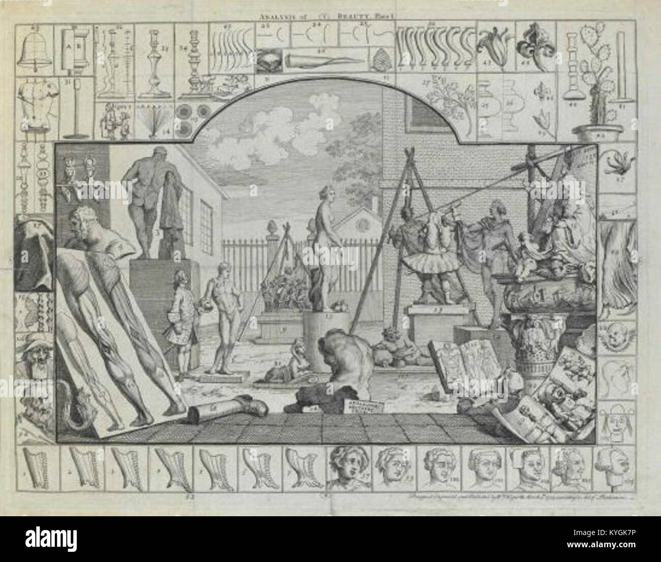 William Hogarth (1697-1764) est un peintre et graveur anglais renommé pour ses œuvres satiriques, dont A Rake's Progress et Marriage A-la-mode. Son art critique les questions sociales et influence la culture britannique du XVIIIe siècle. Banque D'Images