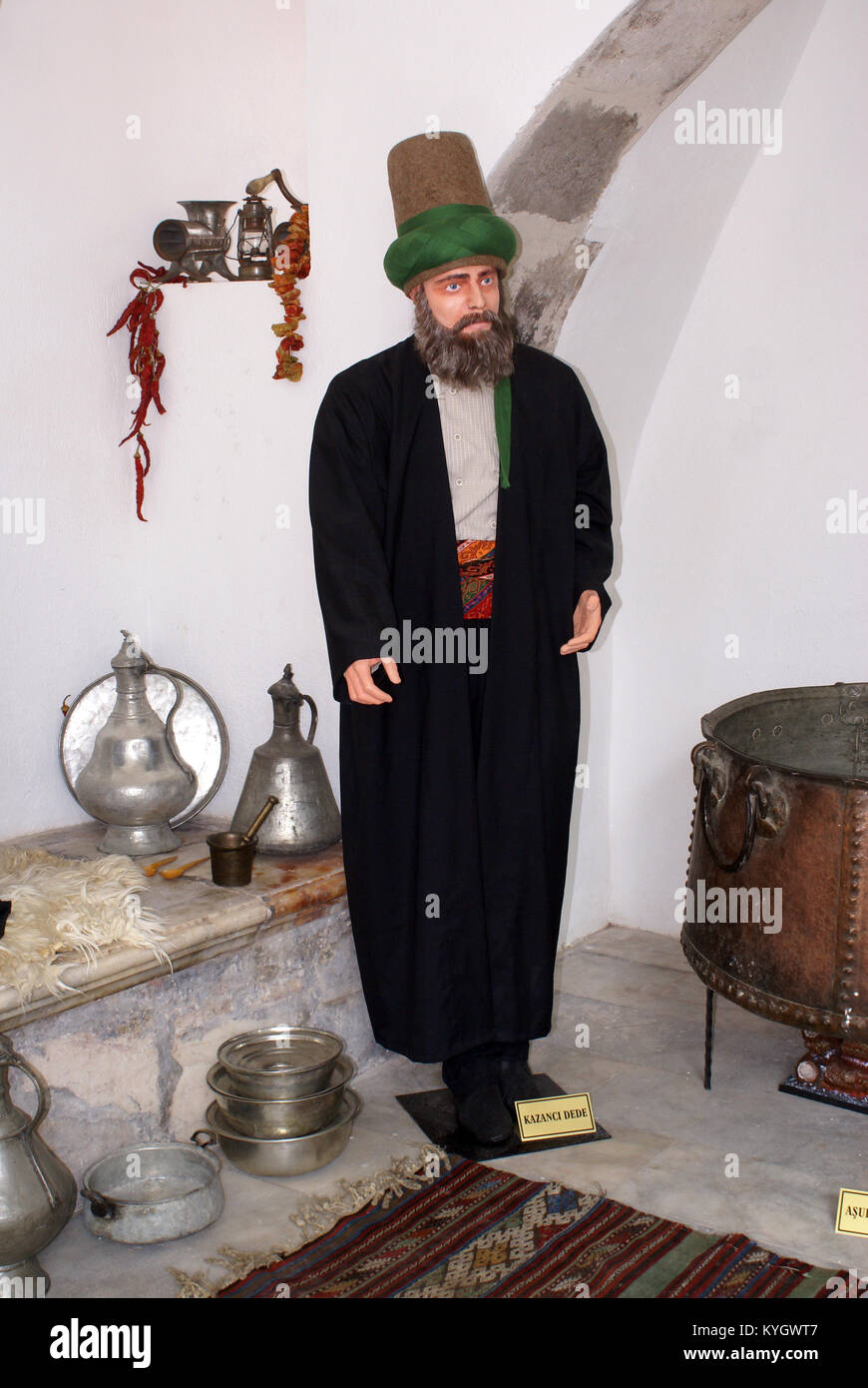 Dans la cuisine de Mevlana derviche monastère, Afyon, Turquie Banque D'Images