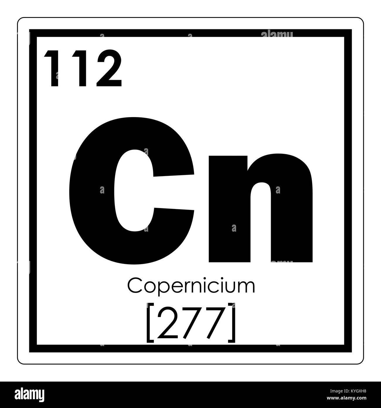 Tableau périodique des éléments chimiques Copernicium symbole de la science Banque D'Images