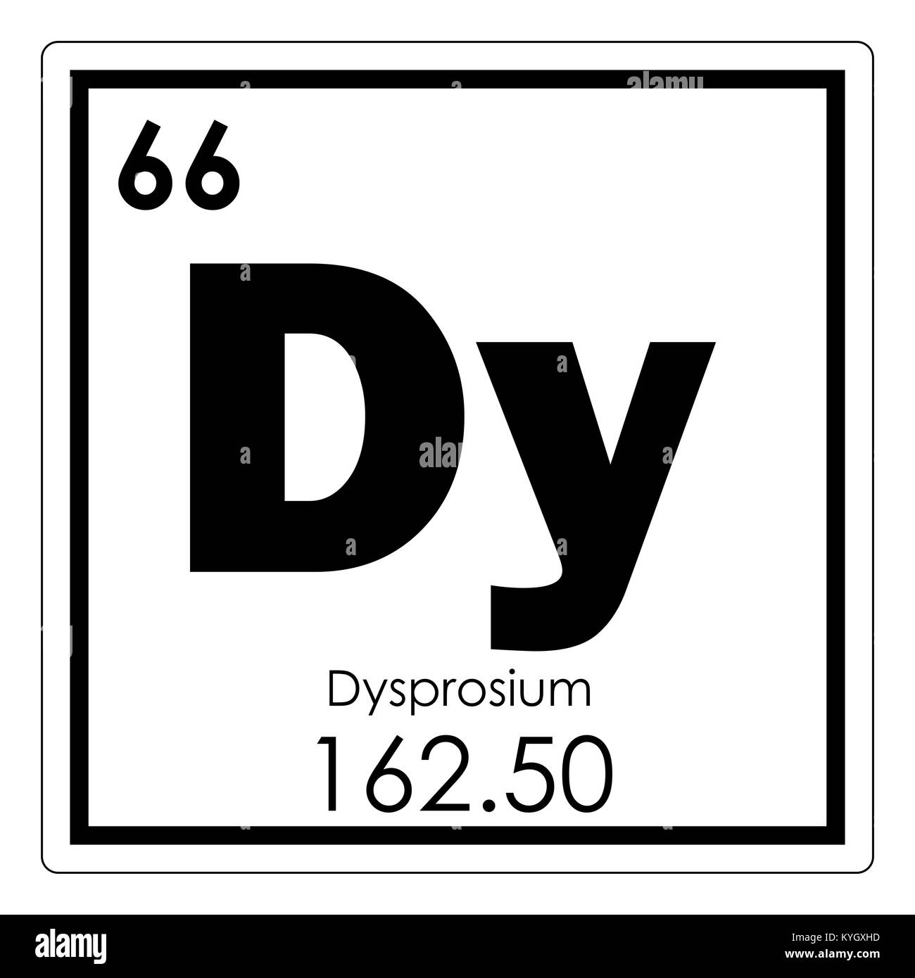 Tableau périodique des éléments chimiques dysprosium, symbole de la science Banque D'Images