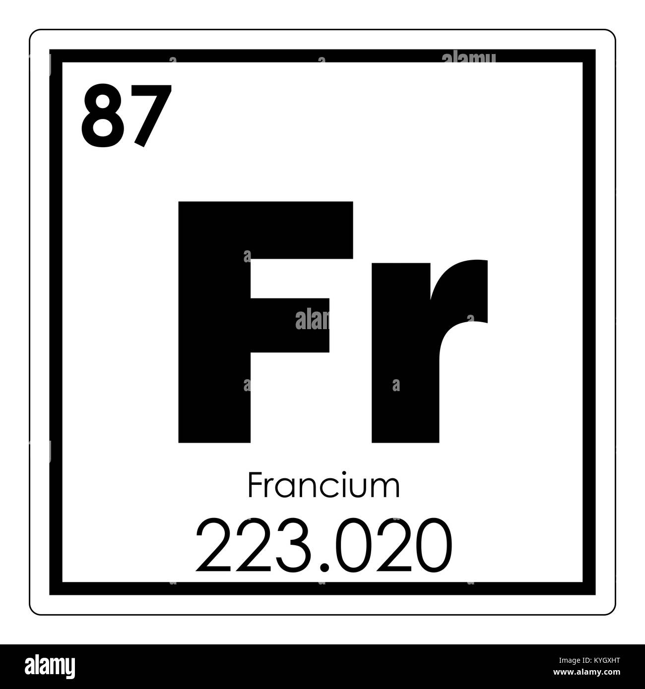 Tableau périodique des éléments chimiques Francium Le symbole de la ...