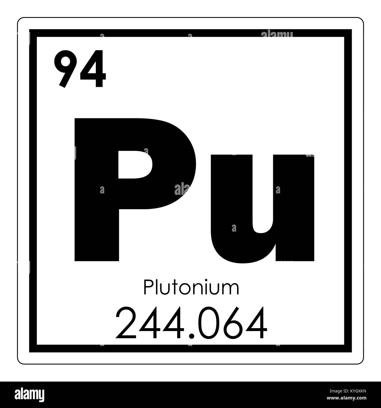 Tableau périodique des éléments chimiques de plutonium symbole de la science Banque D'Images
