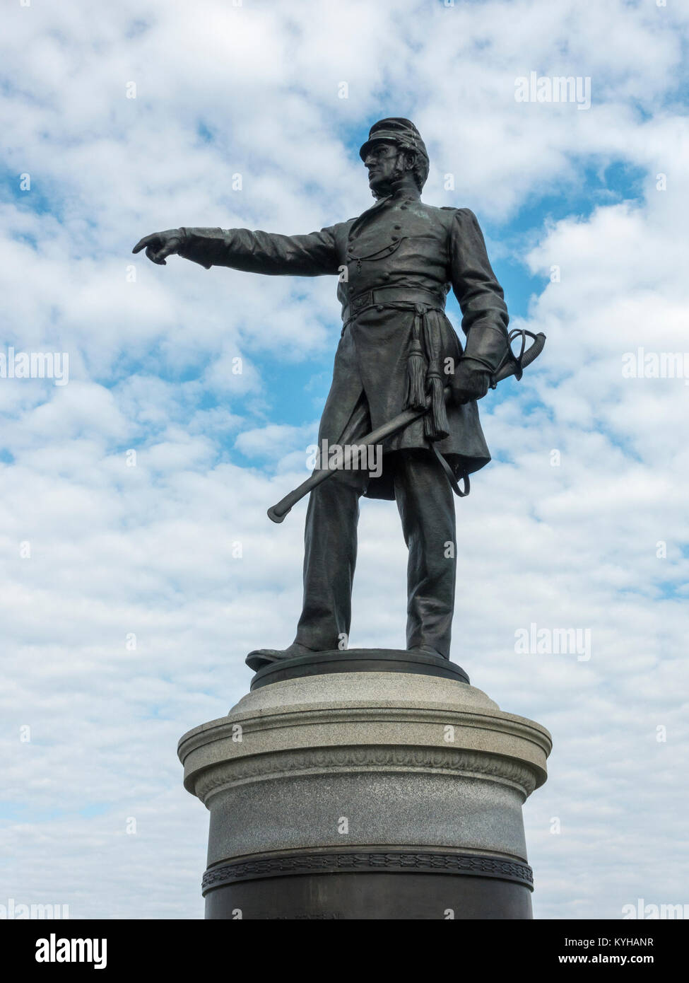 Le brigadier général James Wadsworth Statue, Gettysburg National Military Park, Virginia, United States. Banque D'Images