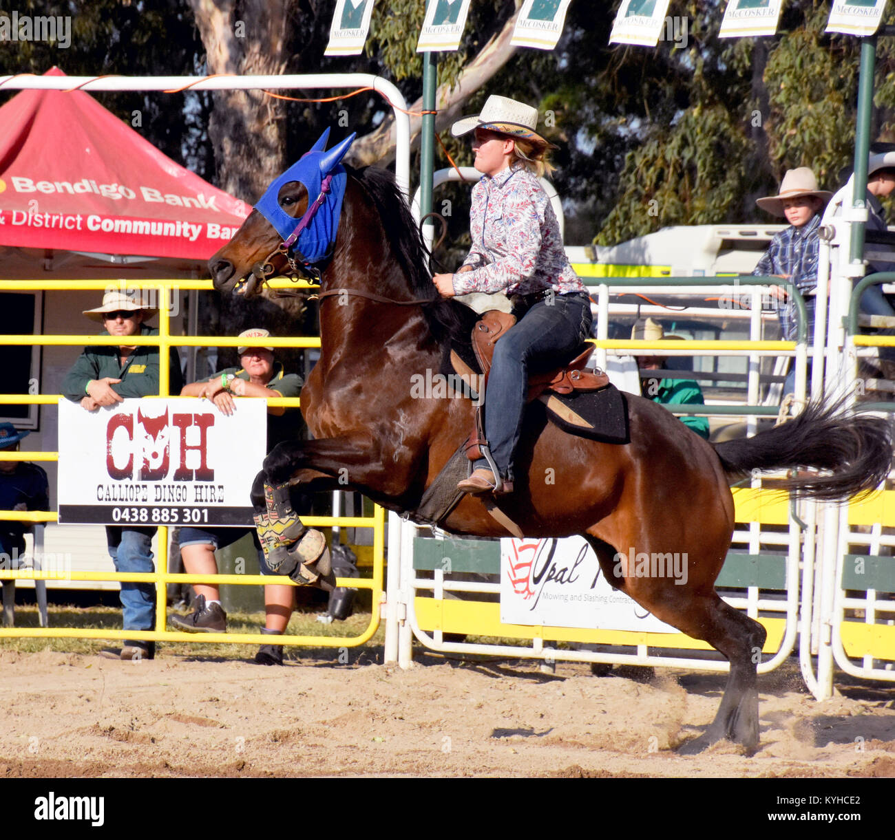 HORSE SPORTS, course de barils, rodéos Banque D'Images