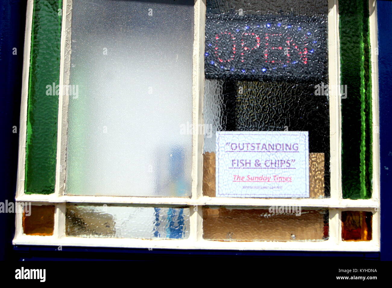 Le squat lobster salué par le Sunday times côté mer fish and chips restaurant affiche-fenêtre Rothesay, Royaume-Uni Banque D'Images