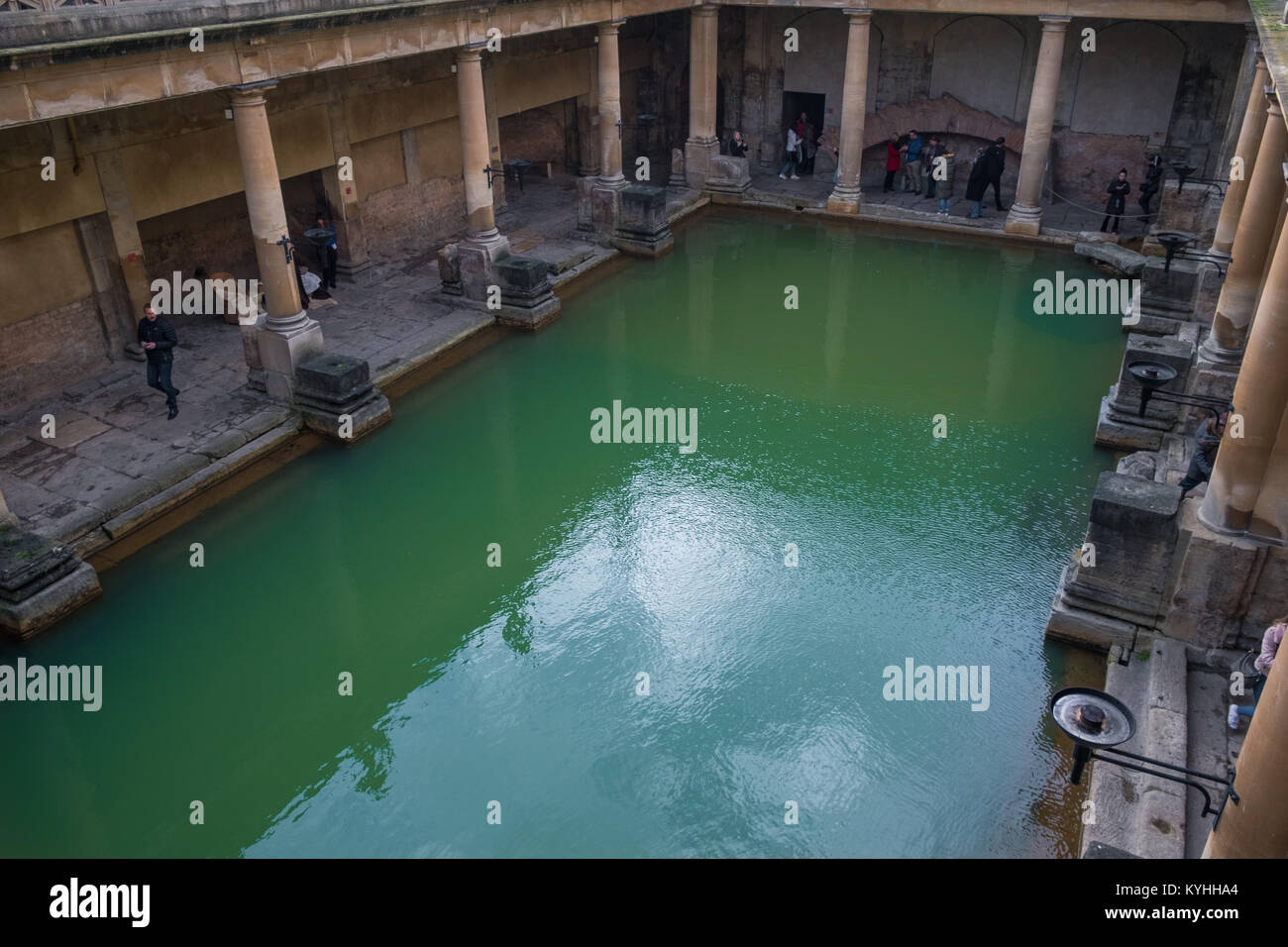 Bains romains, Bath, Somerset, Angleterre, Royaume-Uni Banque D'Images