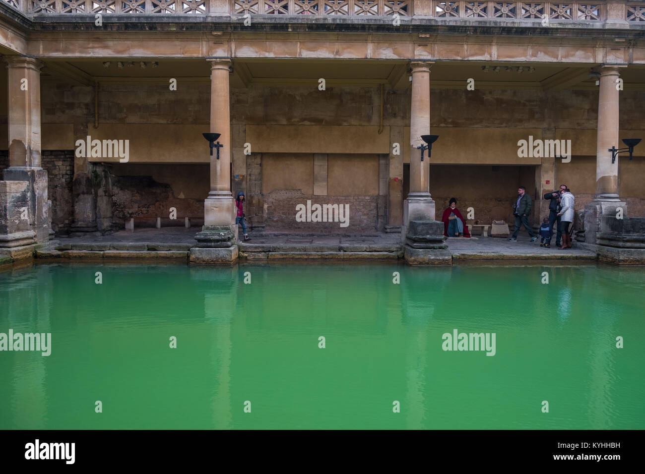 Bains romains, Bath, Somerset, Angleterre, Royaume-Uni Banque D'Images