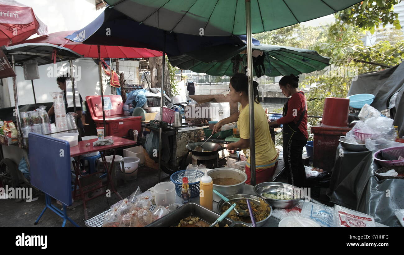 Open Air Street Food Vendors Bangkok Thaïlande Banque D'Images