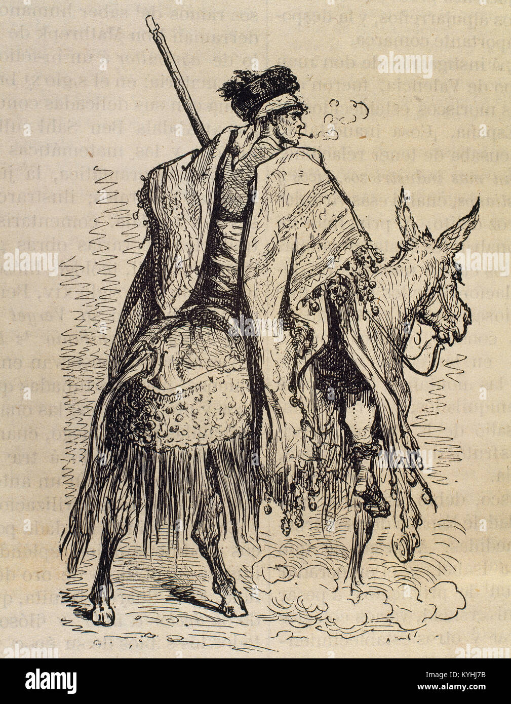 L'Espagne. L'Andalousie. Grenade. Bandit de la Sierra Nevada. La gravure. 19e siècle. Banque D'Images