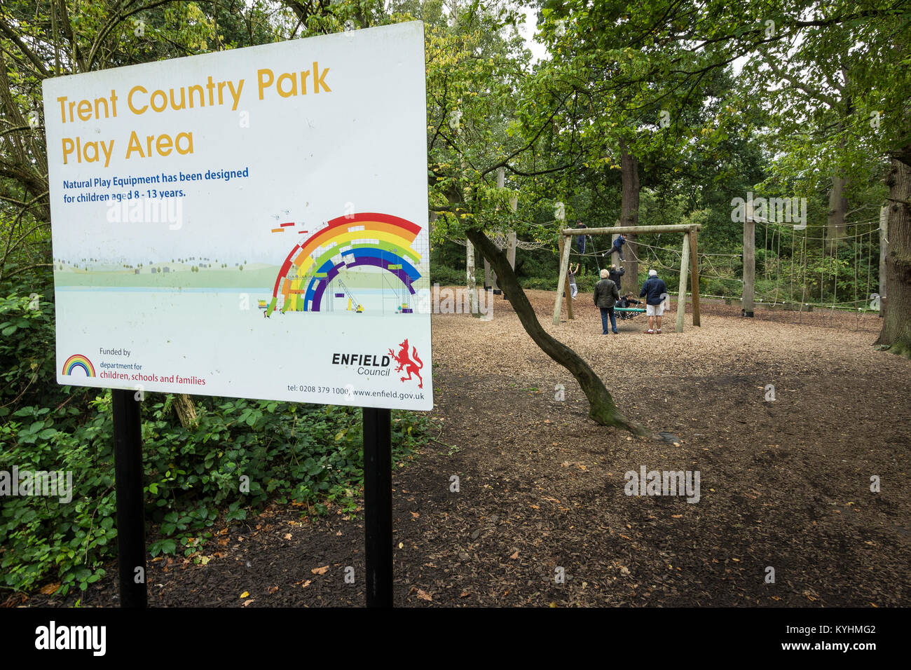 Aire de jeux, Trent Country Park, district londonien d'Enfield, au nord de Londres UK Banque D'Images