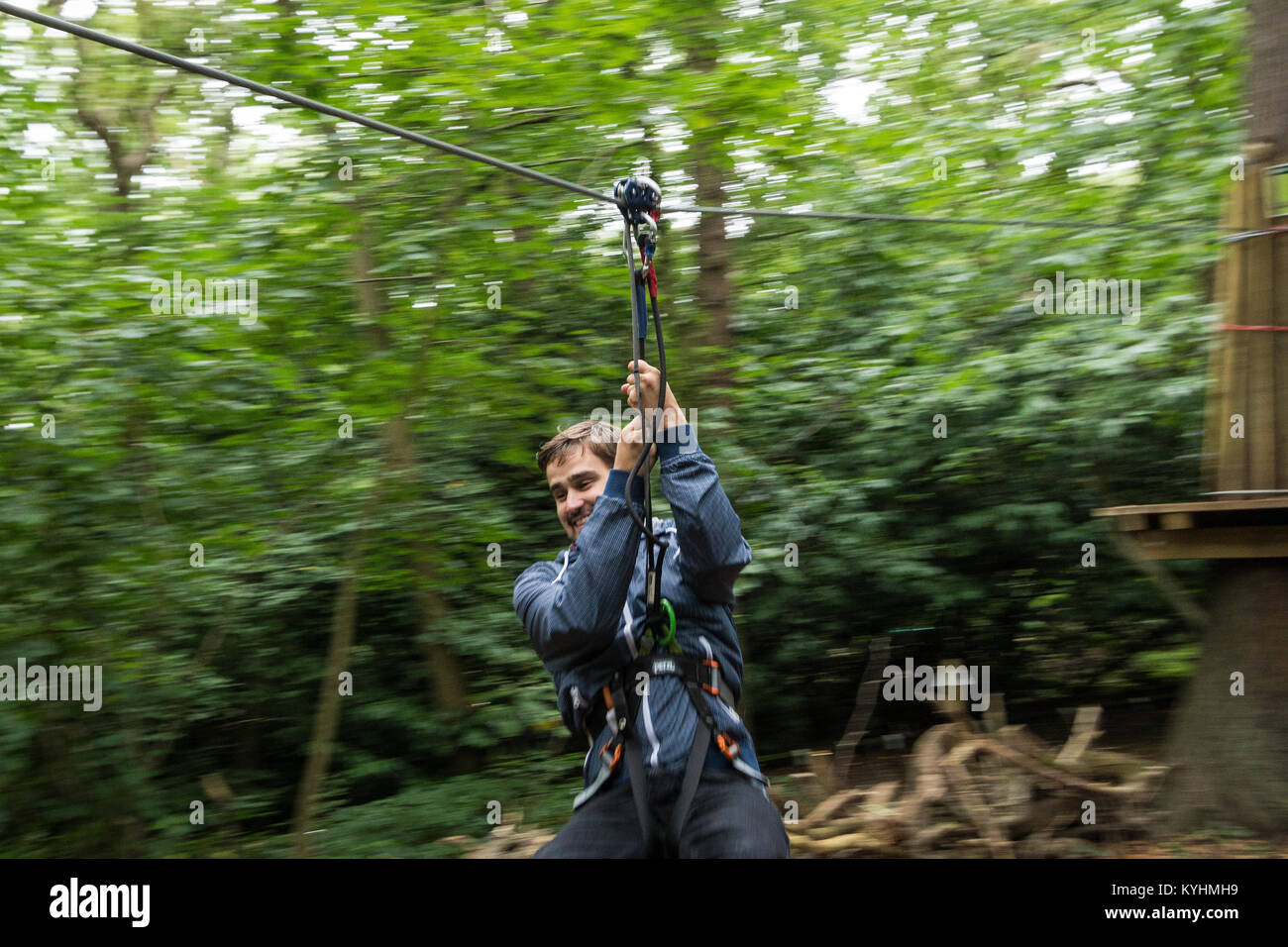 Go Ape Enfield, Trent Country Park, London Borough of Enfield, au nord de Londres UK Banque D'Images