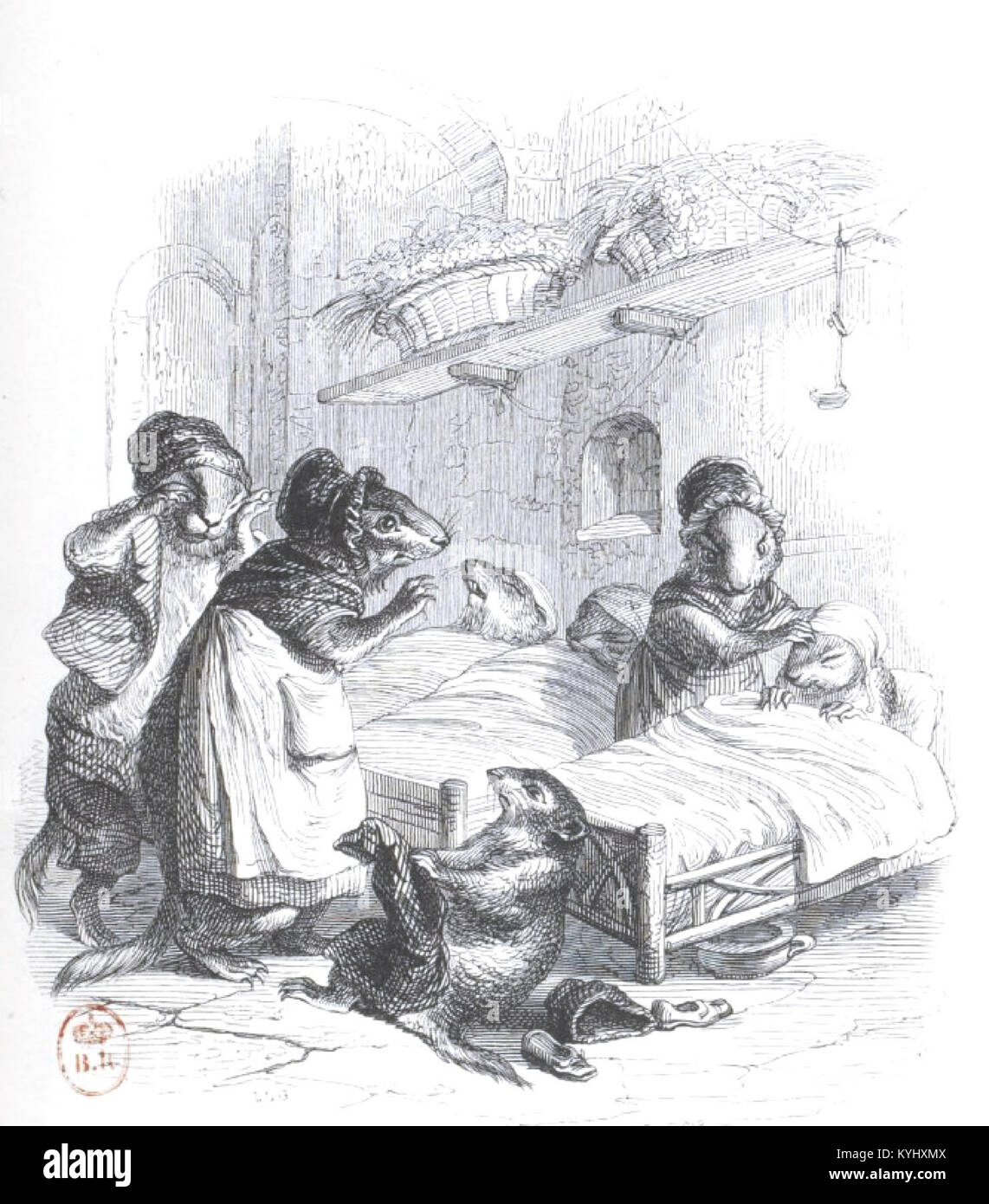 Illustration tirée de « scènes de la vie privée et publique des animaux », volume 2, décrivant les comportements des animaux, les interactions sociales et les habitats naturels, mettant en évidence la diversité de la faune et l'étude éducative de la faune. Banque D'Images