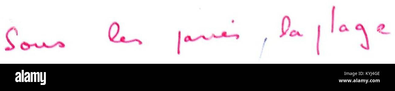 Le slogan « sous les pavés, la plage ! » ('sous les pavés, la plage !') A émergé lors des manifestations de mai 1968 en France, exprimant un appel à la liberté et au changement social dans un contexte de troubles urbains et politiques. Banque D'Images