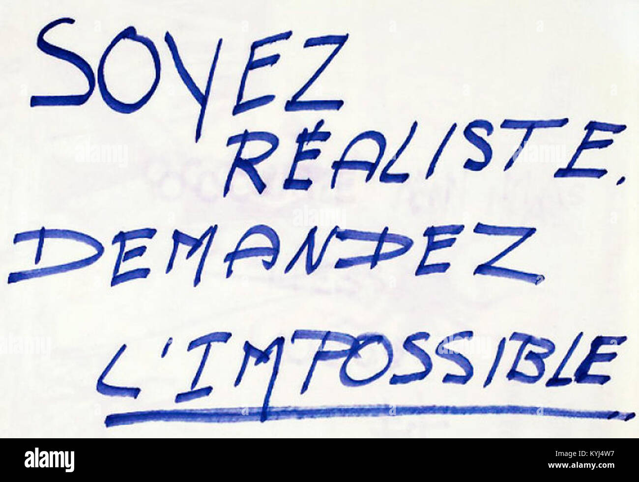 Slogan français de mai 1968 protestations, plaidant pour un changement radical et défiant les normes sociétales. Banque D'Images