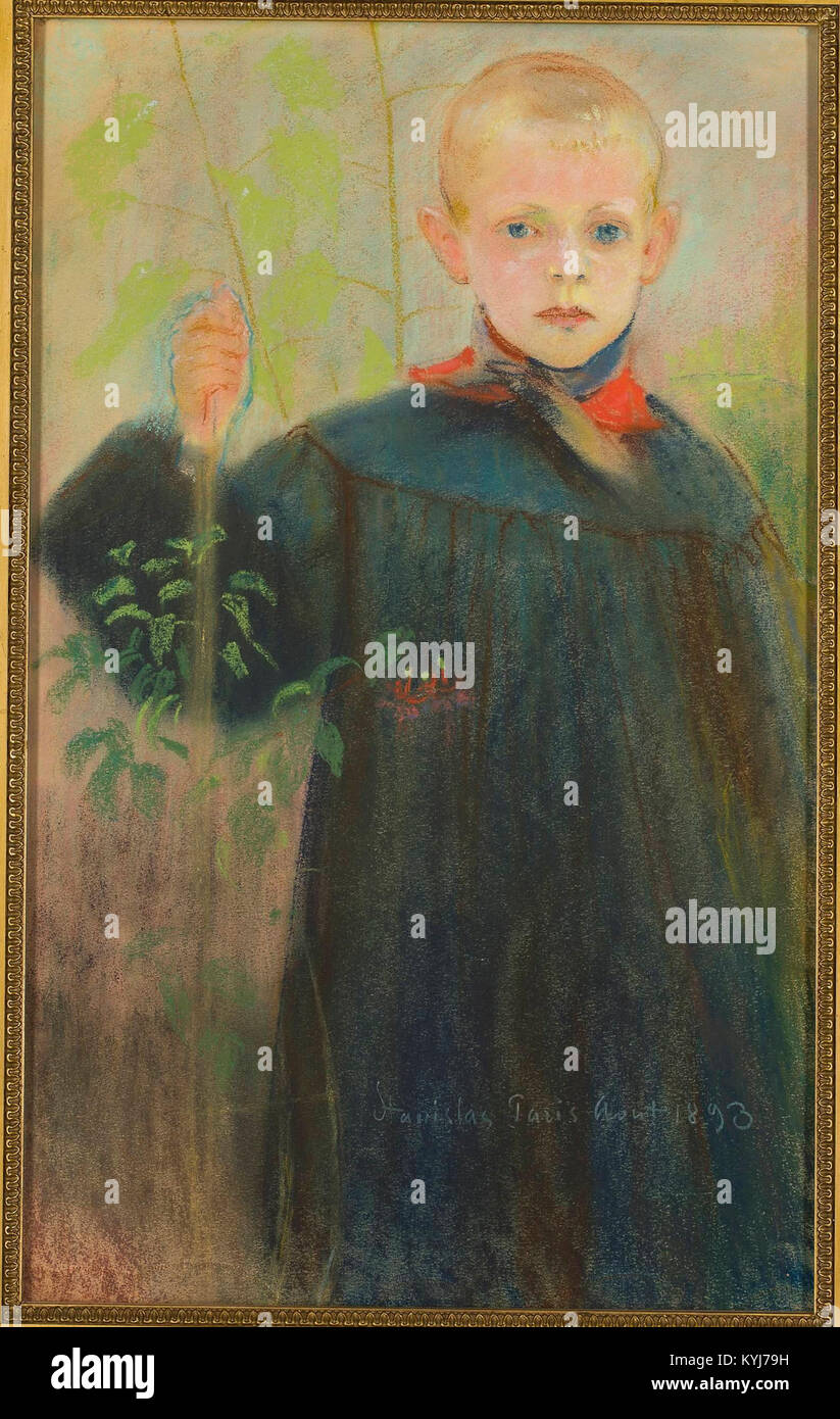 Stanisław Wyspiański - kwiatem Chłopiec z Banque D'Images