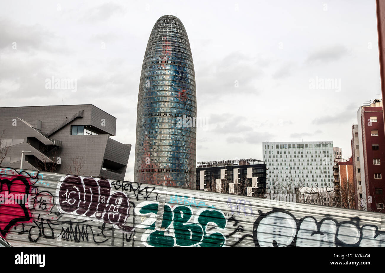 Torre Agbar, Barcelone Banque D'Images