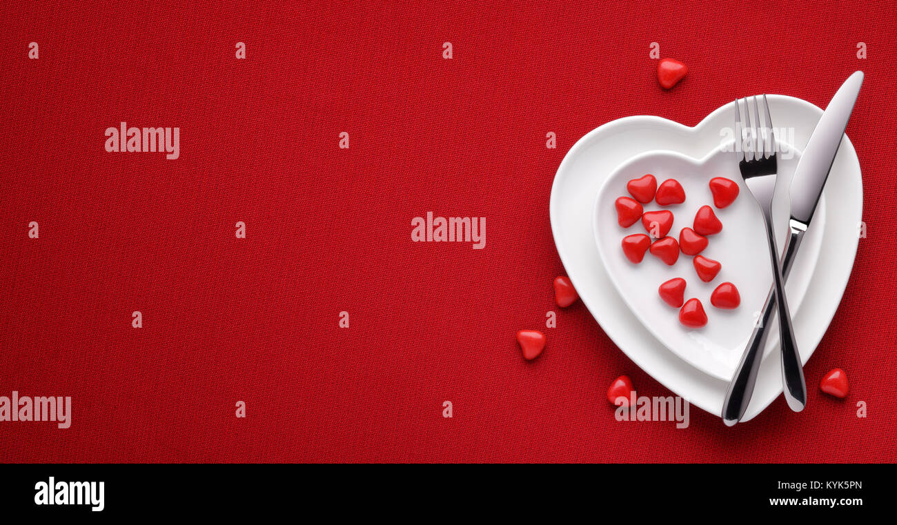Table romantique pour la Saint-Valentin Banque D'Images