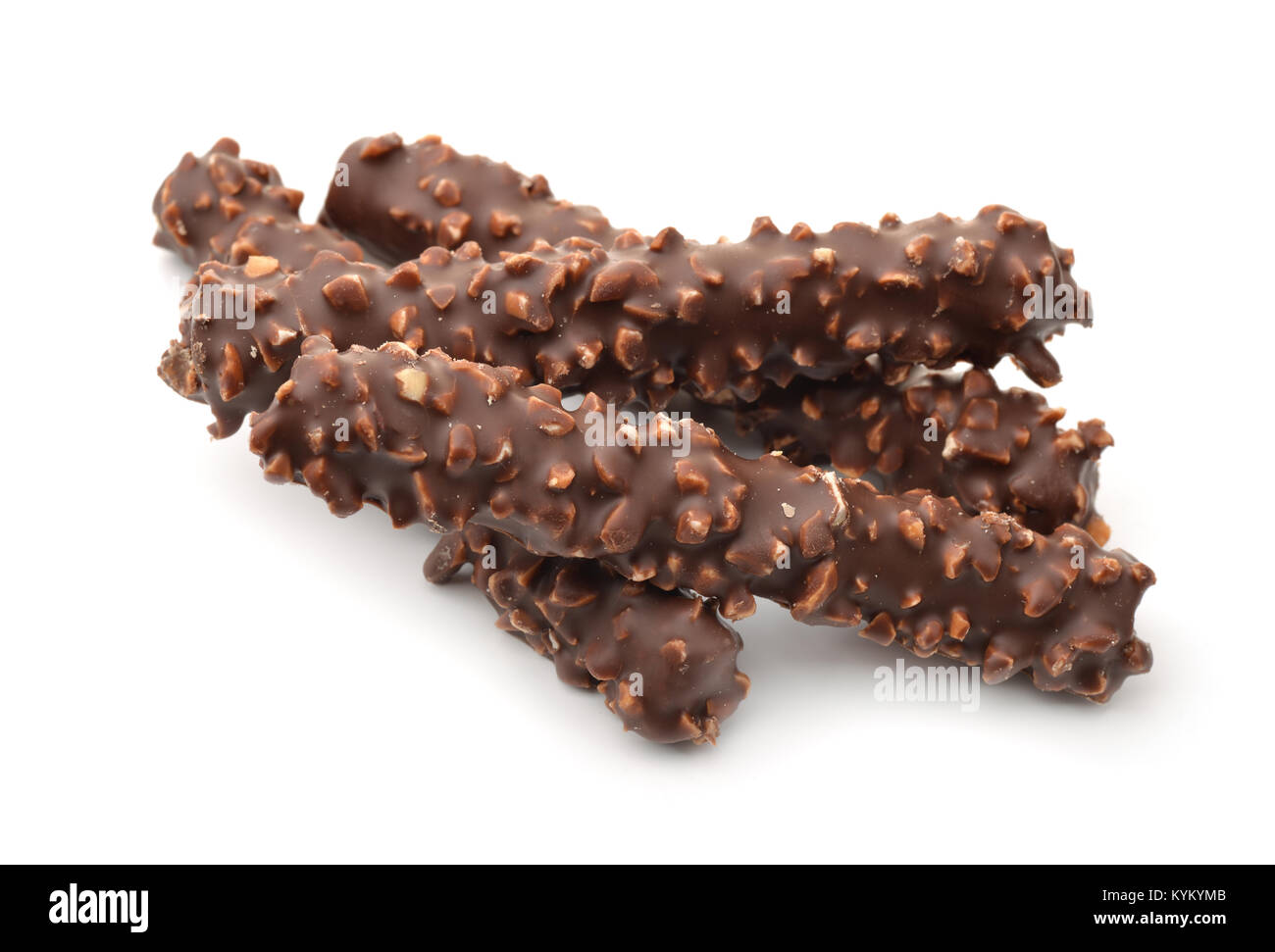 Couverts de chocolat cookies isolated on white Banque D'Images