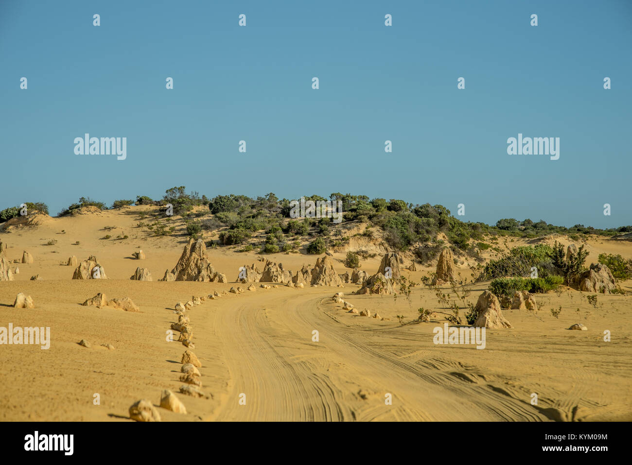 LANCELIN, l'Australie, WA / Western Australia - 19 décembre 2017, les pinacles au Parc National de Nambung, le Parc National de Nambung . Le calcaire comp Banque D'Images