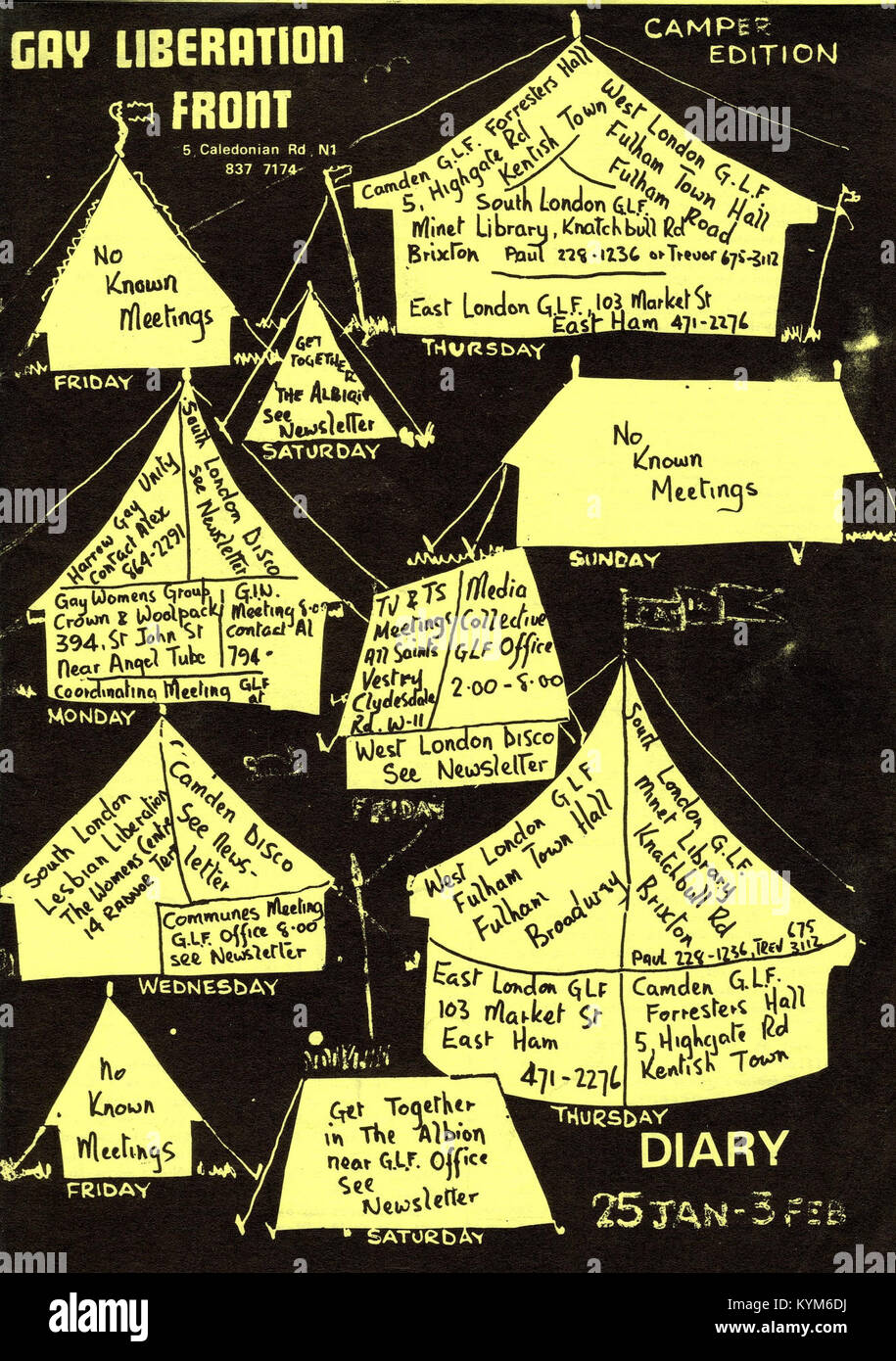 Une photographie du journal du Gay Liberation Front de 1973, documentant les débuts du mouvement pour les droits LGBTQ+ aux États-Unis. Banque D'Images